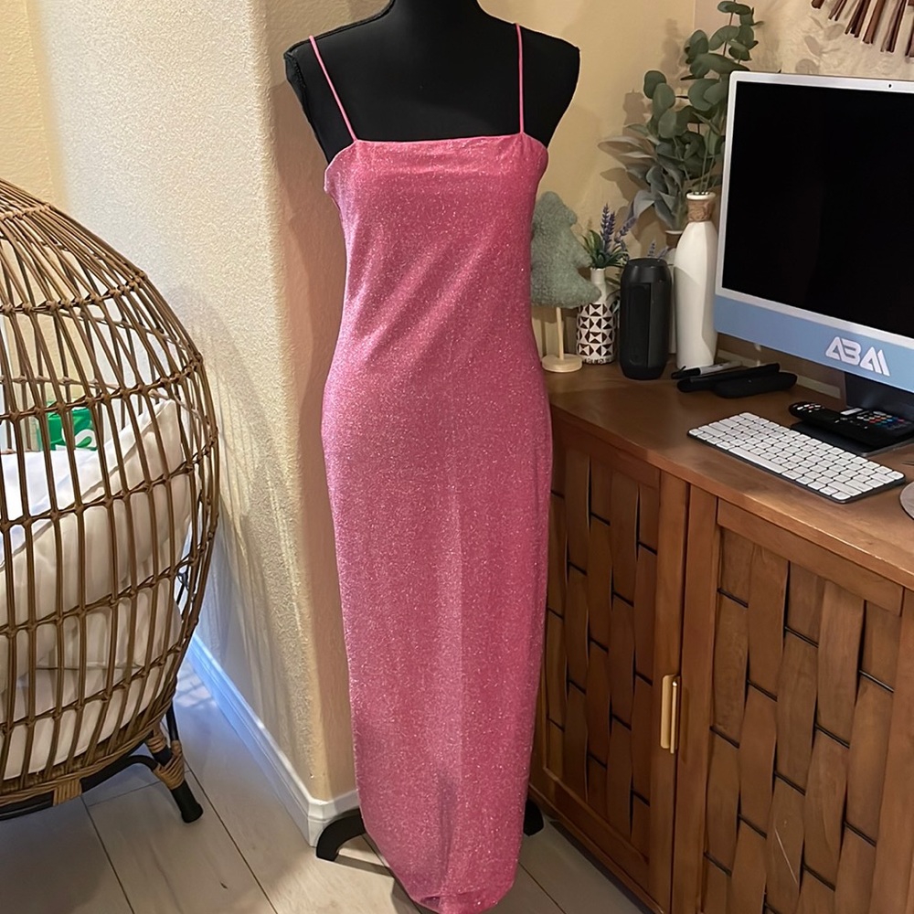 Sheinbae pink sparkle dress NWT MEDIUM